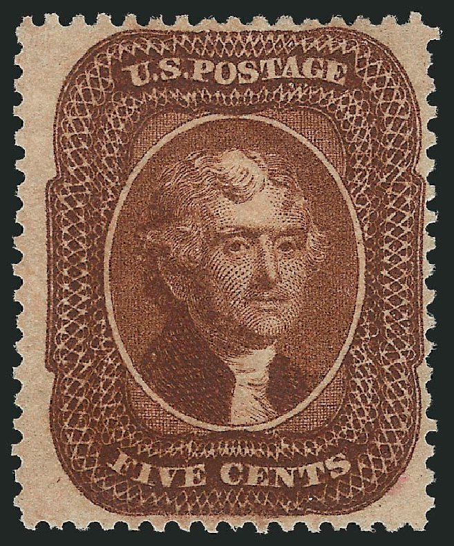 US Stamps Price Scott 30 - 1861 5c Jefferson. Robert Siegel Auction Galleries, Mar 2014, Sale 1067, Lot 948