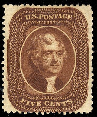 US Stamps Prices Scott 30 - 5c 1861 Jefferson. Cherrystone Auctions, Apr 2010, Sale 201004, Lot 69