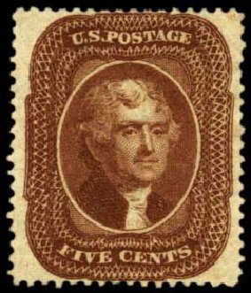 Costs of US Stamps Scott Catalog #30: 5c 1861 Jefferson. Harmer-Schau Auction Galleries, Feb 2012, Sale 92, Lot 829