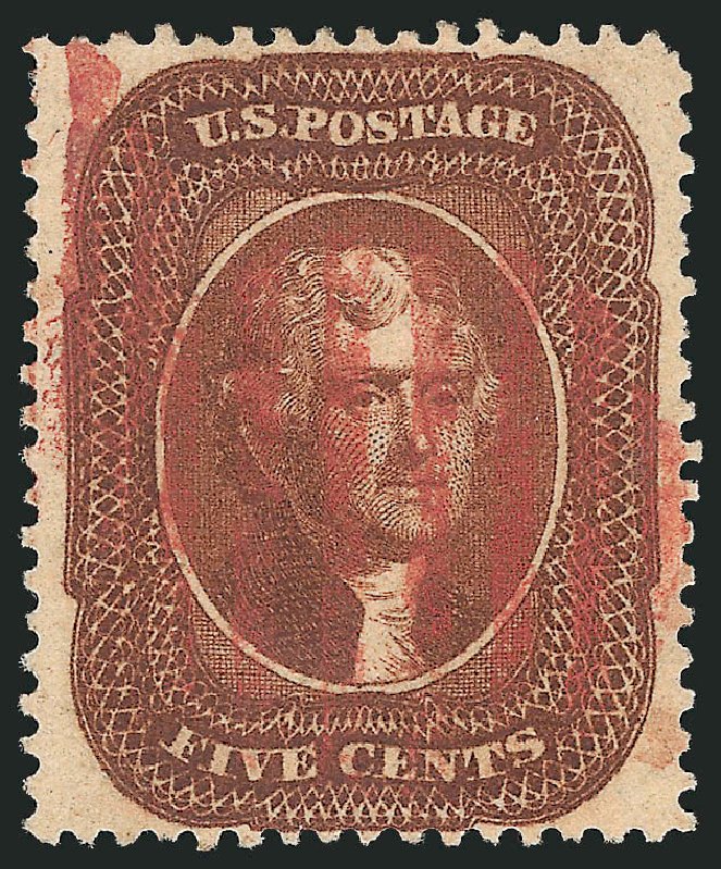 US Stamp Prices Scott 30: 5c 1861 Jefferson. Robert Siegel Auction Galleries, Jul 2014, Sale 1077, Lot 69