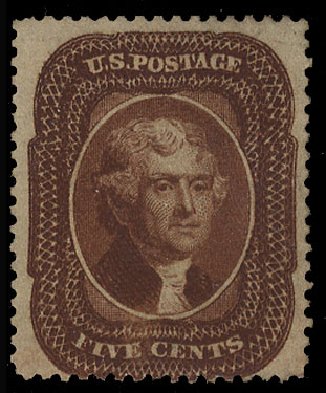 US Stamp Value Scott Cat. #30: 1861 5c Jefferson. Cherrystone Auctions, Apr 2010, Sale 201004, Lot 70