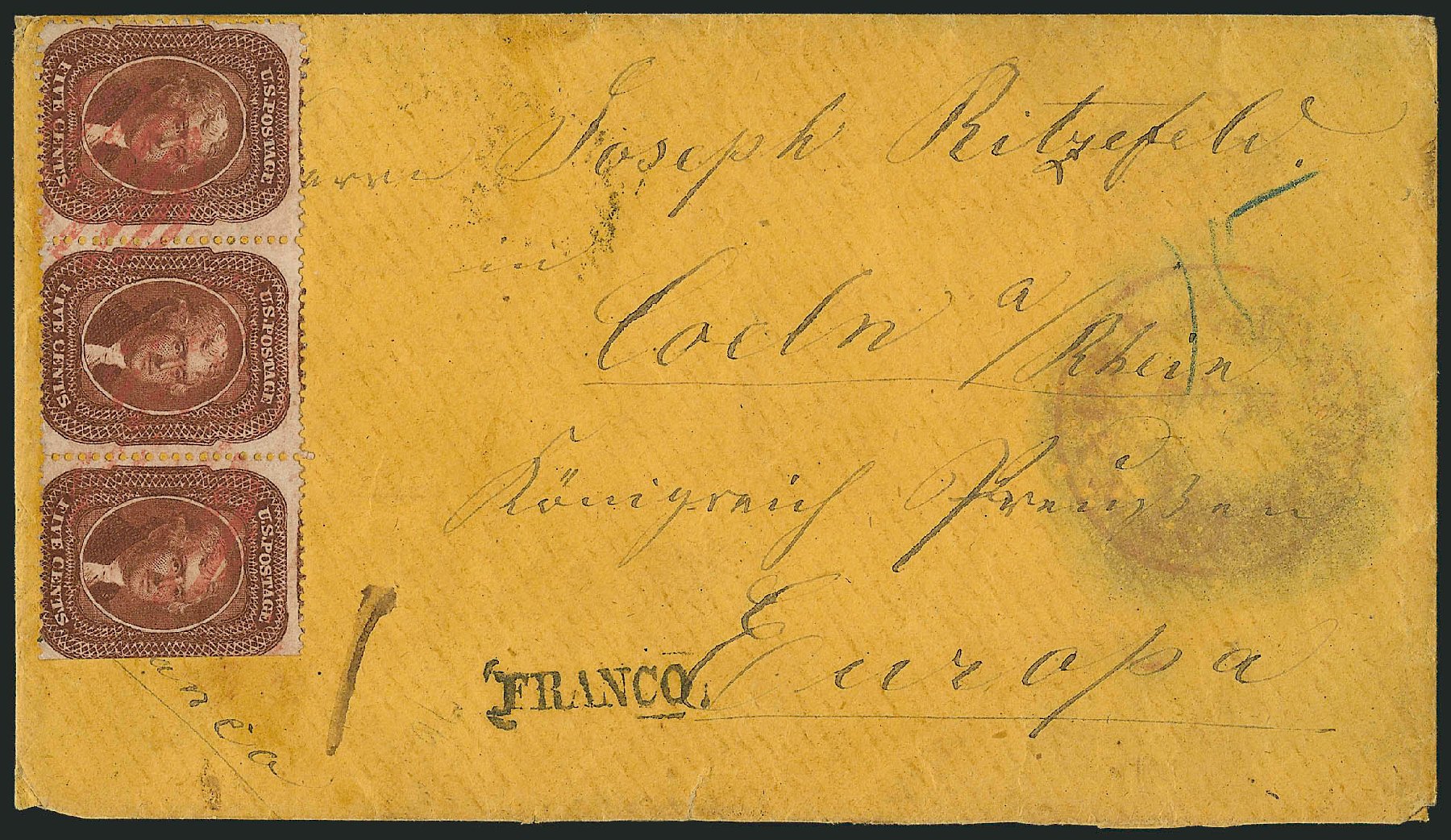 Costs of US Stamp Scott Catalogue 30: 1861 5c Jefferson. Robert Siegel Auction Galleries, Dec 2010, Sale 1002, Lot 3780