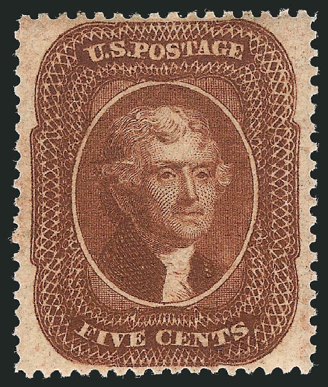 Costs of US Stamp Scott #30 - 1861 5c Jefferson. Robert Siegel Auction Galleries, Sep 2014, Sale 1078, Lot 110