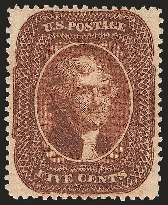 US Stamps Prices Scott # 30: 1861 5c Jefferson. Robert Siegel Auction Galleries, Jan 2009, Sale 968, Lot 40
