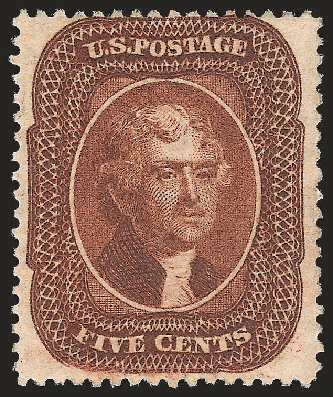 US Stamp Values Scott Catalog 30 - 1861 5c Jefferson. Robert Siegel Auction Galleries, Sep 2009, Sale 976, Lot 1230