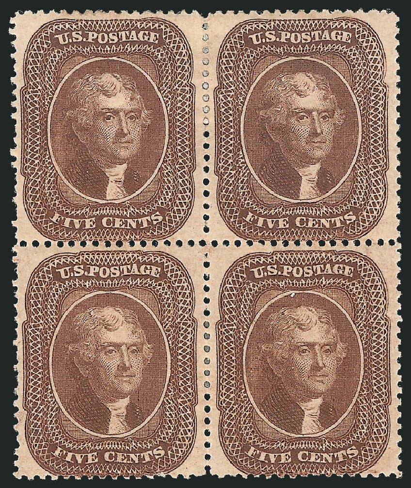 US Stamp Values Scott # 30: 1861 5c Jefferson. Robert Siegel Auction Galleries, Nov 2013, Sale 1061, Lot 3441