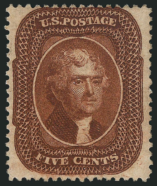 US Stamps Value Scott Cat. 30: 5c 1861 Jefferson. Robert Siegel Auction Galleries, Dec 2014, Sale 1090, Lot 1161