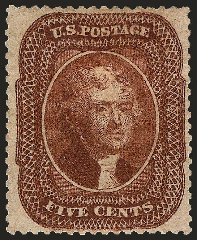 US Stamp Price Scott Cat. # 30 - 5c 1861 Jefferson. Robert Siegel Auction Galleries, Oct 2008, Sale 963, Lot 361