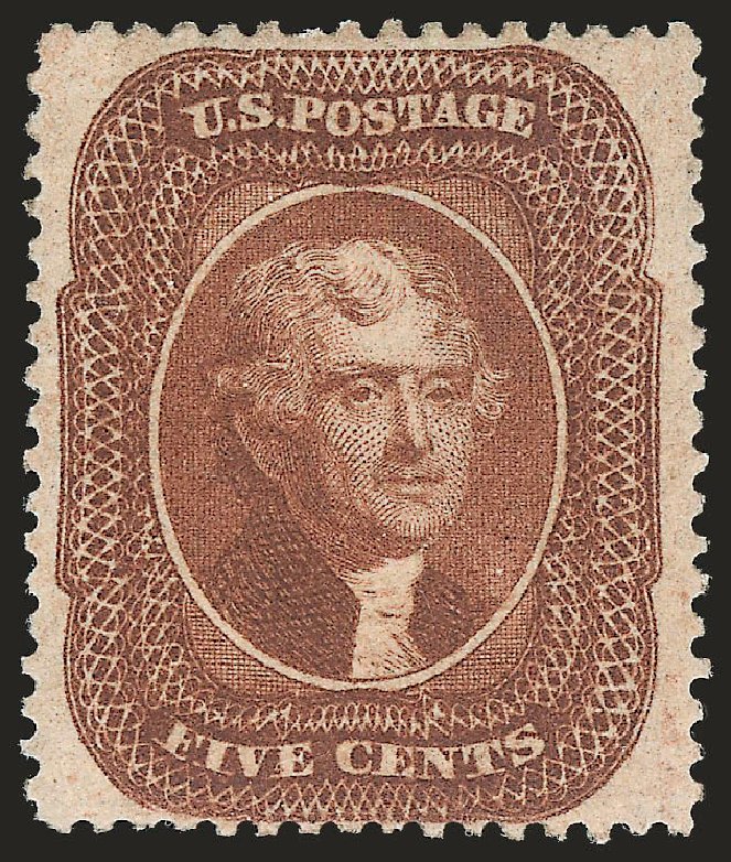 Values of US Stamp Scott Catalogue # 30 - 5c 1861 Jefferson. Robert Siegel Auction Galleries, Apr 2009, Sale 972, Lot 3041