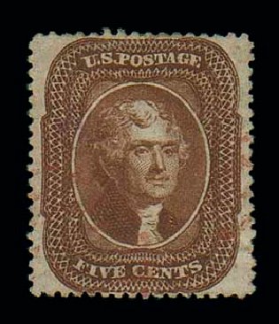 Costs of US Stamps Scott Catalog #30 - 5c 1861 Jefferson. Matthew Bennett International, Dec 2007, Sale 325, Lot 1464