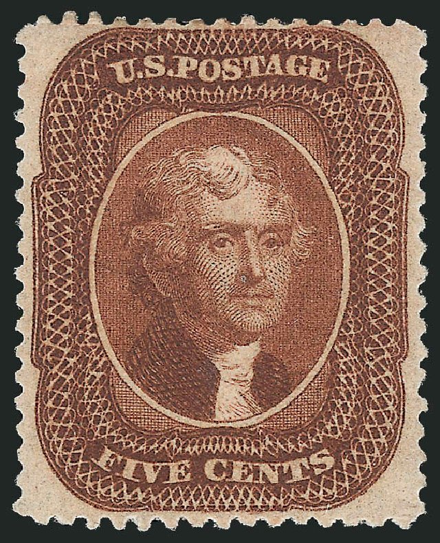 US Stamps Prices Scott Cat. # 30 - 1861 5c Jefferson. Robert Siegel Auction Galleries, Mar 2012, Sale 1019, Lot 374