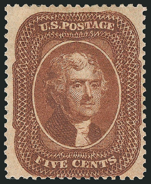 US Stamps Price Scott # 30 - 1861 5c Jefferson. Robert Siegel Auction Galleries, Feb 2010, Sale 983, Lot 24