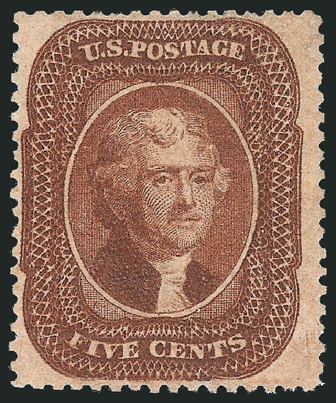 Costs of US Stamp Scott Cat. 30: 1861 5c Jefferson. Robert Siegel Auction Galleries, Mar 2013, Sale 1040, Lot 1245