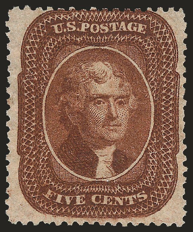 Values of US Stamp Scott Catalogue 30: 1861 5c Jefferson. Robert Siegel Auction Galleries, Dec 2009, Sale 982, Lot 5135