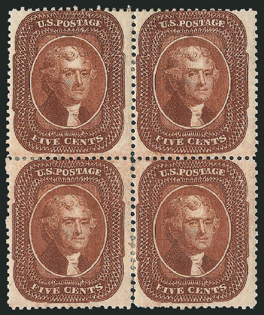 Prices of US Stamps Scott Catalogue 30 - 1861 5c Jefferson. Robert Siegel Auction Galleries, Mar 2012, Sale 1021, Lot 172