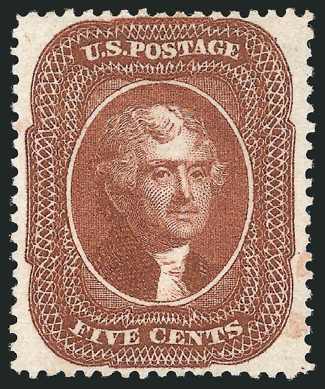 Value of US Stamps Scott # 30: 5c 1861 Jefferson. Robert Siegel Auction Galleries, Oct 2012, Sale 1032, Lot 3082