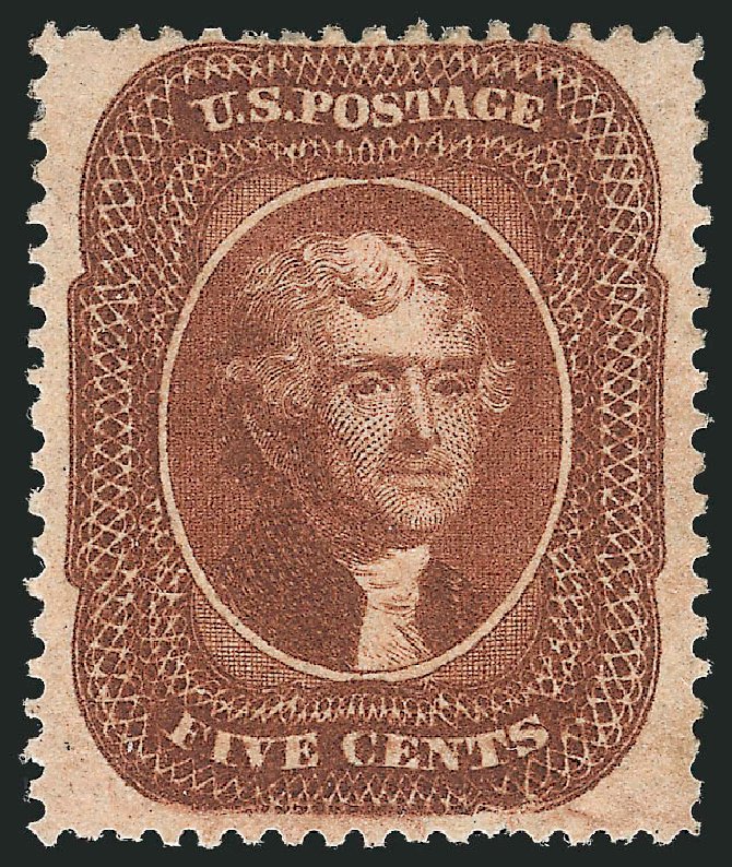 US Stamp Price Scott Catalog 30: 1861 5c Jefferson. Robert Siegel Auction Galleries, Oct 2012, Sale 1033, Lot 4022