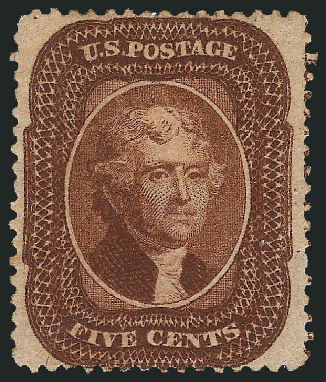 Cost of US Stamps Scott Cat. 30: 1861 5c Jefferson. Robert Siegel Auction Galleries, Dec 2012, Sale 1037, Lot 1482
