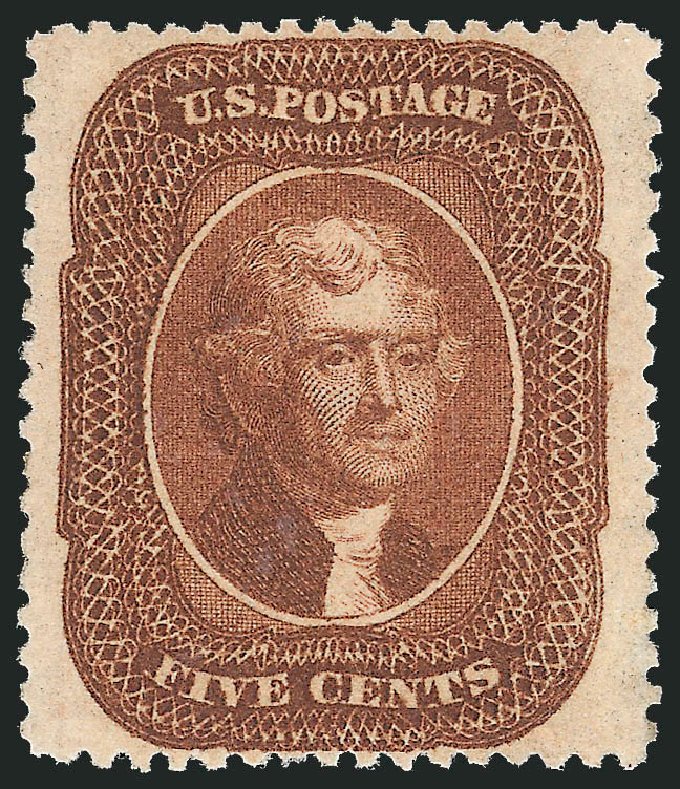 Costs of US Stamp Scott Catalogue # 30 - 5c 1861 Jefferson. Robert Siegel Auction Galleries, Nov 2013, Sale 1057, Lot 582