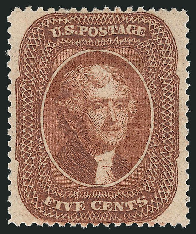 Value of US Stamp Scott Catalogue # 30 - 1861 5c Jefferson. Robert Siegel Auction Galleries, Feb 2015, Sale 1092, Lot 1032
