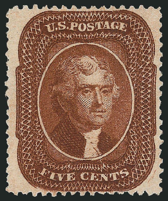 Costs of US Stamp Scott Catalog 30 - 5c 1861 Jefferson. Robert Siegel Auction Galleries, Dec 2008, Sale 967, Lot 4132