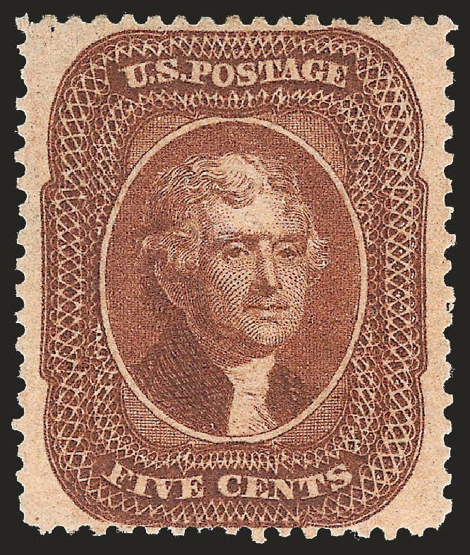 US Stamp Prices Scott Catalog #30: 1861 5c Jefferson. Robert Siegel Auction Galleries, Apr 2010, Sale 984, Lot 162