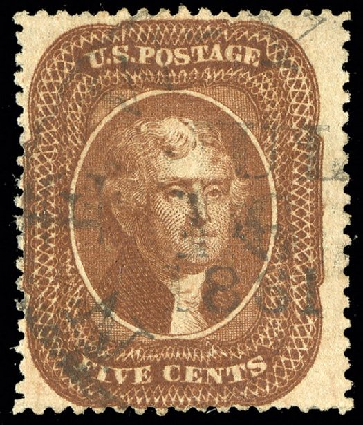 US Stamps Price Scott Cat. 30 - 5c 1861 Jefferson. Spink Shreves Galleries, May 2014, Sale 148, Lot 52