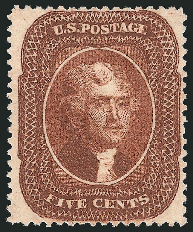 US Stamp Prices Scott Cat. 30: 5c 1861 Jefferson. Robert Siegel Auction Galleries, Jun 2011, Sale 1011, Lot 423