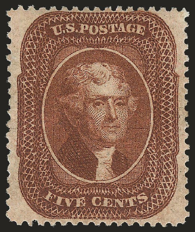 Value of US Stamp Scott Catalogue # 30: 1861 5c Jefferson. Robert Siegel Auction Galleries, Dec 2009, Sale 982, Lot 5133