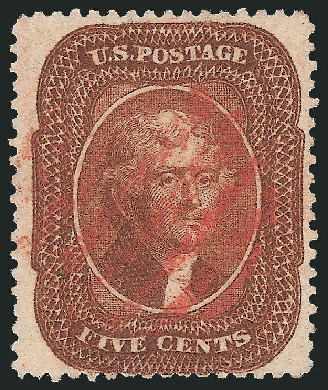 US Stamps Value Scott Cat. # 30: 5c 1861 Jefferson. Robert Siegel Auction Galleries, Oct 2010, Sale 997, Lot 5263
