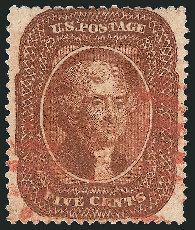 US Stamp Value Scott Catalogue # 30: 5c 1861 Jefferson. Robert Siegel Auction Galleries, Oct 2010, Sale 997, Lot 5266