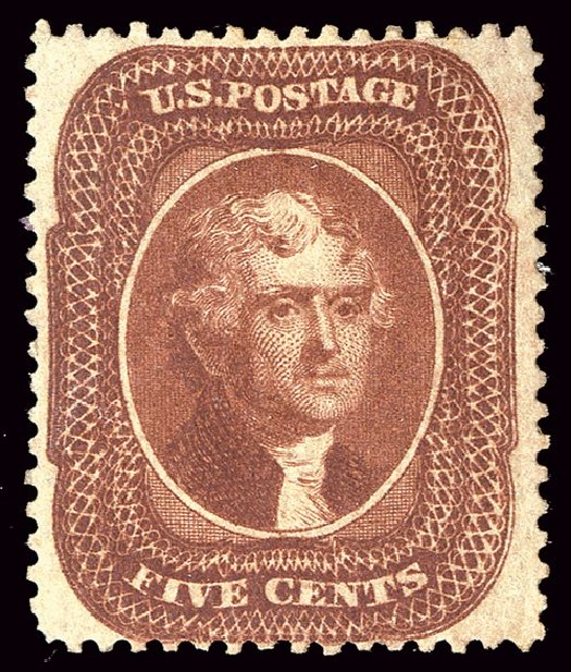 US Stamp Prices Scott Catalogue 30: 5c 1861 Jefferson. Spink Shreves Galleries, Jan 2014, Sale 146, Lot 186