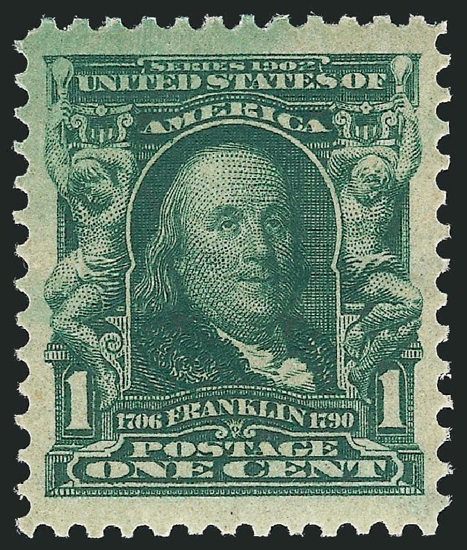 US Stamp Values Scott Catalog #300: 1903 1c Franklin. Robert Siegel Auction Galleries, Dec 2010, Sale 1000, Lot 1179