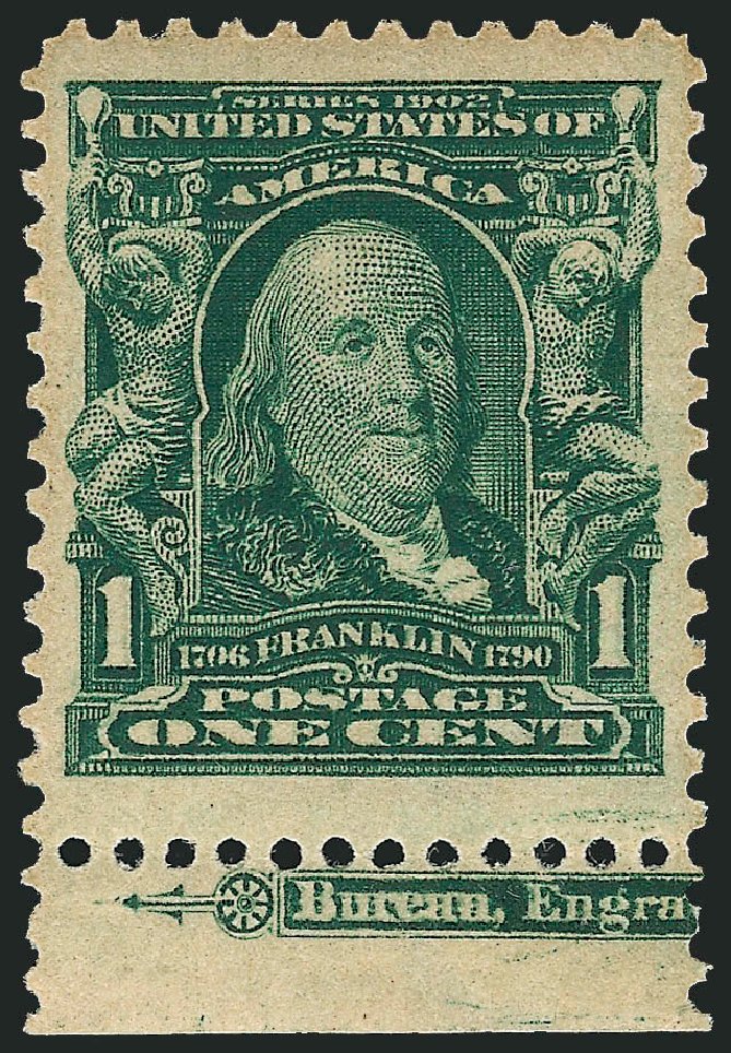 Price of US Stamp Scott Catalogue 300 - 1903 1c Franklin. Robert Siegel Auction Galleries, Sep 2009, Sale 968B, Lot 370