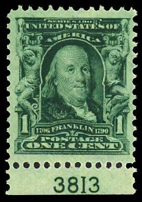 Prices of US Stamps Scott Cat. # 300: 1c 1903 Franklin. Daniel Kelleher Auctions, Dec 2012, Sale 633, Lot 521