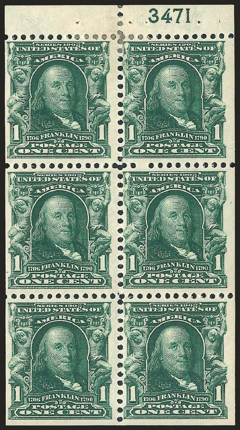 Values of US Stamp Scott Cat. #300 - 1903 1c Franklin. Robert Siegel Auction Galleries, Jun 2010, Sale 991, Lot 1044