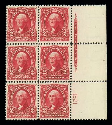 Value of US Stamps Scott Catalog # 301 - 2c 1903 Washington. Matthew Bennett International, Dec 2007, Sale 325, Lot 1907