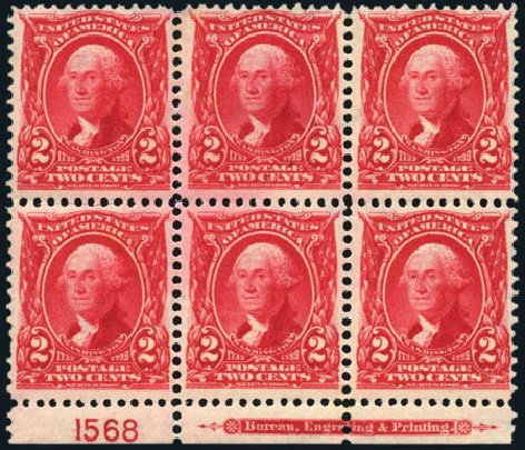 US Stamps Value Scott Catalogue 301: 1903 2c Washington. Harmer-Schau Auction Galleries, Feb 2009, Sale 80, Lot 1265