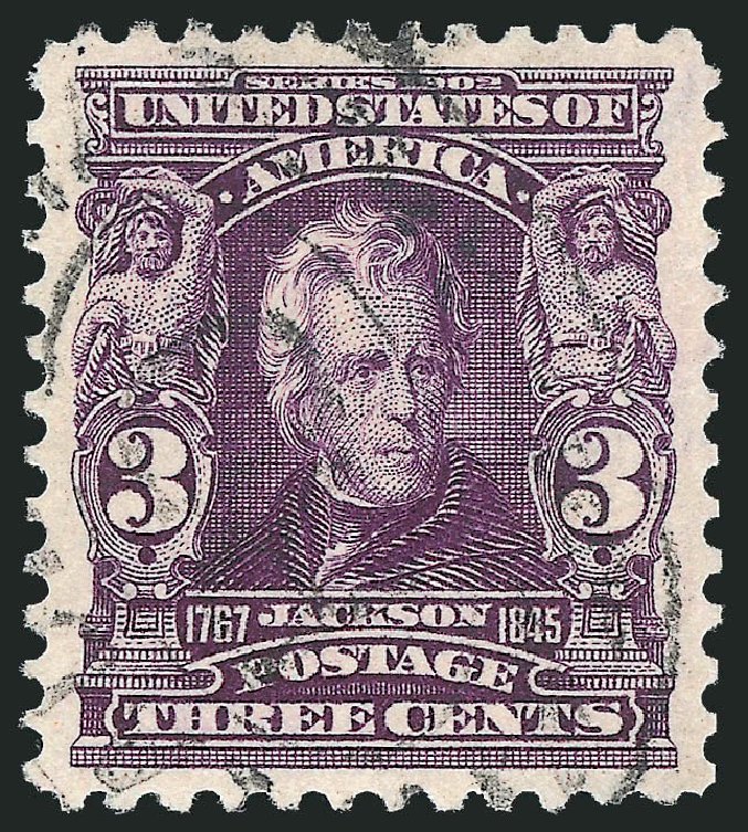 US Stamp Values Scott Catalogue #302 - 1903 3c Jackson. Robert Siegel Auction Galleries, Oct 2012, Sale 1032, Lot 3429