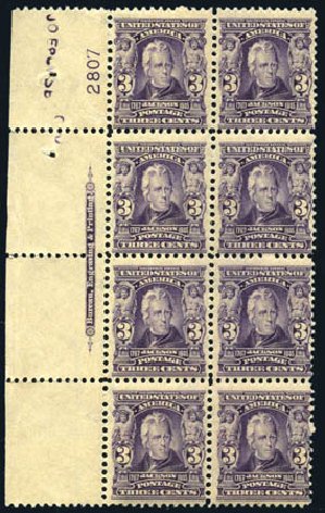 Prices of US Stamps Scott # 302 - 3c 1903 Jackson. Harmer-Schau Auction Galleries, Oct 2009, Sale 83, Lot 420