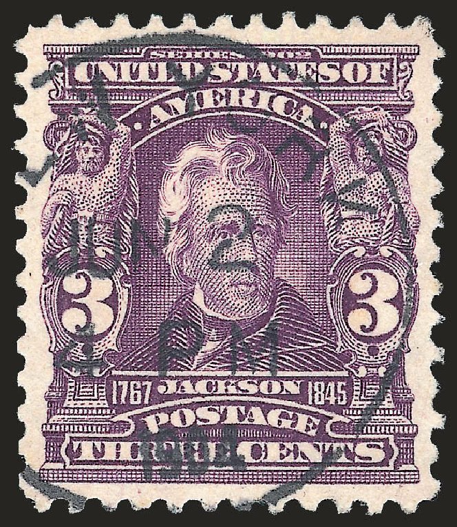 Values of US Stamps Scott Catalog 302 - 3c 1903 Jackson. Robert Siegel Auction Galleries, Apr 2010, Sale 984, Lot 740