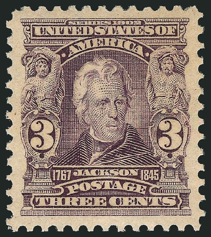 US Stamps Price Scott # 302 - 1903 3c Jackson. Robert Siegel Auction Galleries, Dec 2010, Sale 1000, Lot 1181