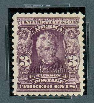 US Stamps Prices Scott Catalog #302: 1903 3c Jackson. Matthew Bennett International, Oct 2007, Sale 322, Lot 2154