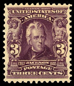 US Stamp Prices Scott Cat. 302 - 3c 1903 Jackson. Daniel Kelleher Auctions, Dec 2012, Sale 633, Lot 525