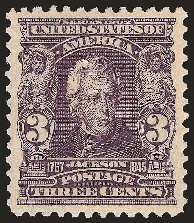 US Stamps Value Scott 302 - 1903 3c Jackson. Robert Siegel Auction Galleries, Sep 2009, Sale 976, Lot 1852