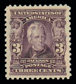 Prices of US Stamp Scott 302: 1903 3c Jackson. Matthew Bennett International, Oct 2007, Sale 322, Lot 2153