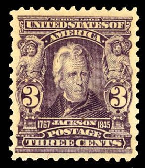 US Stamp Price Scott Catalogue #302 - 3c 1903 Jackson. Daniel Kelleher Auctions, Dec 2012, Sale 633, Lot 526