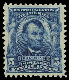 US Stamp Prices Scott Cat. #304 - 5c 1903 Lincoln. Daniel Kelleher Auctions, Jun 2012, Sale 630, Lot 1699