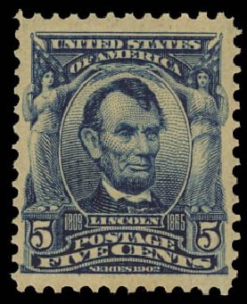 Prices of US Stamp Scott #304: 5c 1903 Lincoln. Daniel Kelleher Auctions, Jan 2012, Sale 628, Lot 432