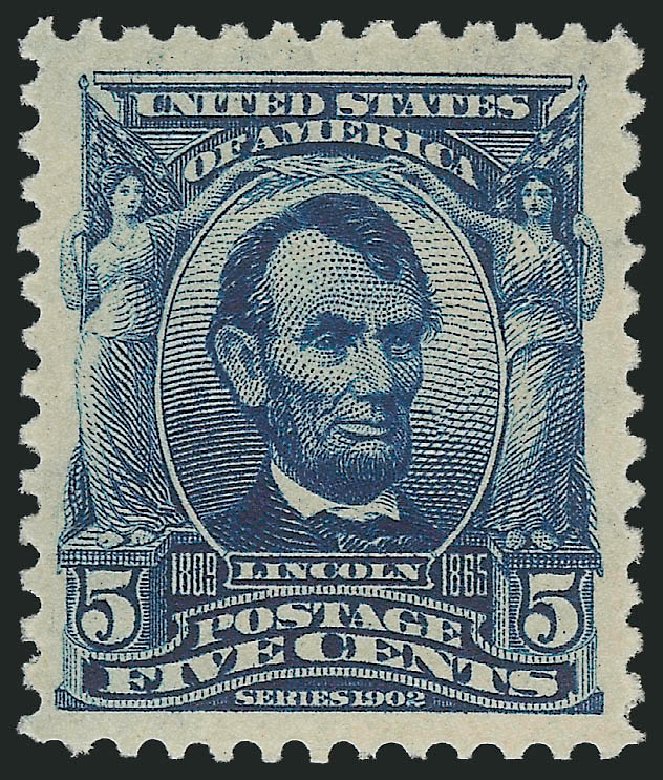 US Stamps Values Scott #304 - 5c 1903 Lincoln. Robert Siegel Auction Galleries, Sep 2009, Sale 976, Lot 1856